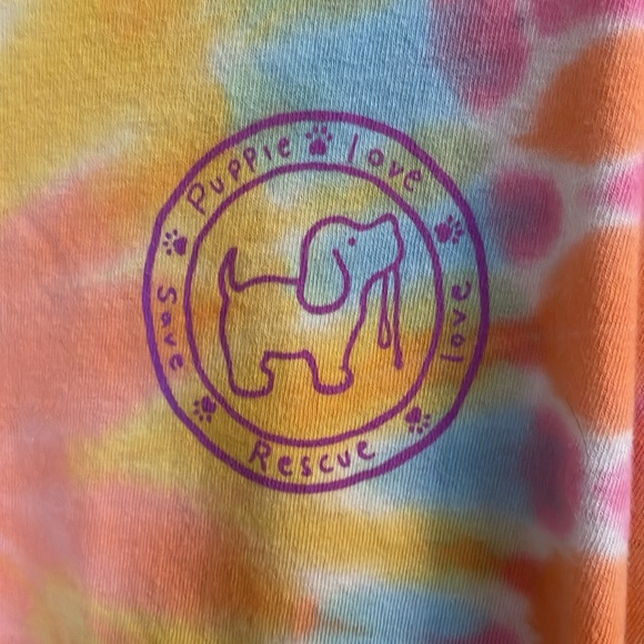 Puppie love rescue tie dye shirt - Picture 2 of 5